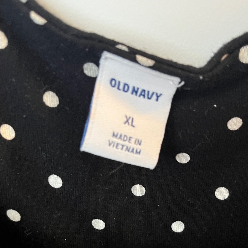 Old Navy Black and White Polka Dot Midi Dress - Picture 2 of 5